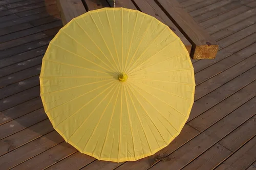 Miniatura 27 de Parasol de tela de bambú liso, ideal para recuerdos de fiesta de boda (fucsia)