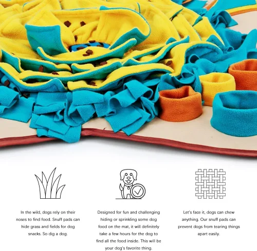 Miniatura 2 de AWOOF Alfombrilla para olfatear mascotas para perros, juego interactivo de alimentación para el aburrimiento, fomenta las habilidades naturales
