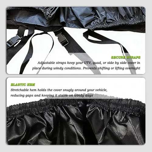 Miniatura 6 de UTV Cover for CFMOTO UForce 400 2015-2026, Heavy Duty Quad Cover, Side by Side, All Weather Outdoor Storage, Windproof Straps Elastic Hem