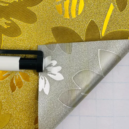 Miniatura 3 de Bling Papel pintado borde rollo autoadhesivo hogar pared decoración papel impermeable línea de rodapié azulejos de baño PVC hoja de oro