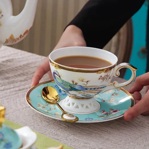 Miniatura 5 de ACMLIFE Juego de taza de té y platillo de porcelana de hueso – Juego de taza de café y platillo de té de porcelana de hueso, juego de taza de té