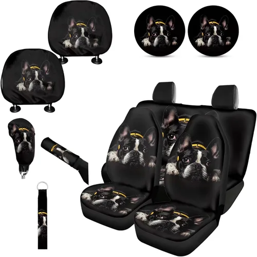 Miniatura 29 de Forchrinse Bee - Juego de fundas para asiento delantero y trasero con funda para palanca de cambios de freno de mano, funda para reposacabezas