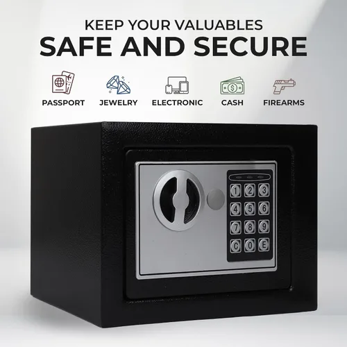 Miniatura 4 de Darice Caja fuerte para dinero, caja fuerte con cerradura electrónica de combinación y llave de emergencia, caja fuerte para efectivo con ranura