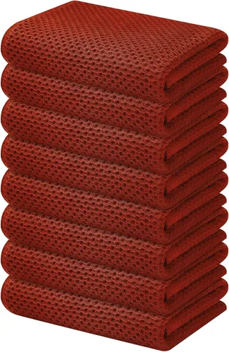 Miniatura 12 de Kitinjoy - Paños de cocina de 100 % algodón, tela de tejido gofrado, paño de limpieza ultrasuave, absorbente y de secado rápido. Gris Oscuro