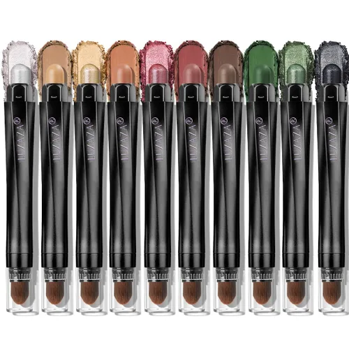 Miniatura 27 de 10 barras de sombra de ojos, brillo y neutro, color rosa champán, metálico, lápiz de sombra de ojos color crema con resistente a las manchas y al