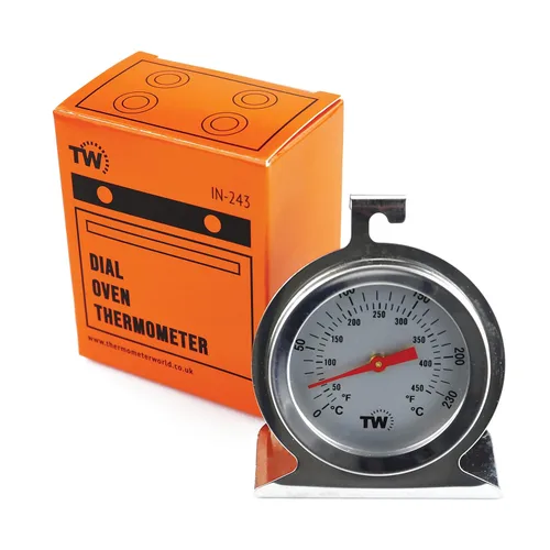 Thermometer World Termómetro de horno para hornos eléctricos y de gas, medidor de temperatura del horno, termómetro sin enjuague en el horno, acero