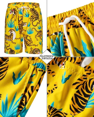 Miniatura 134 de TUNEVUSE Conjunto de camisas y pantalones cortos hawaianos para hombre, 2 piezas, trajes de playa con estampado de flores, traje tropical de verano