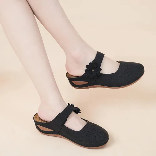 Miniatura 11 de Alicegana Sandalias elegantes de verano para mujer, con puntera cerrada, estilo casual, sin cordones, con gancho ajustable