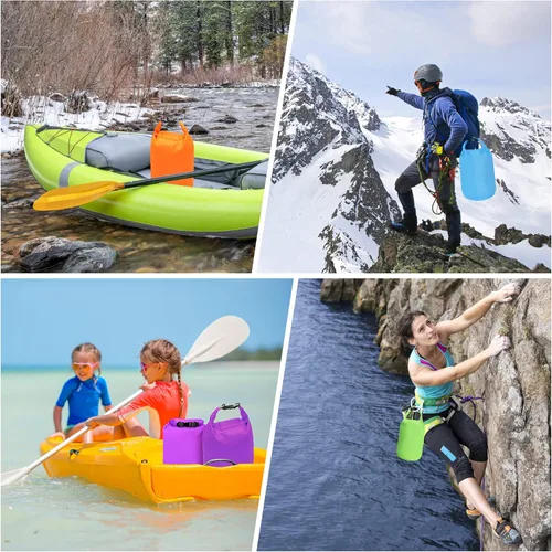 Miniatura 6 de Desoto Bolsa seca impermeable, 2 paquetes, 2L/5L/10L/20L/40L/70L, bolsa de almacenamiento en seco para mantener el equipo seco limpio para kayak