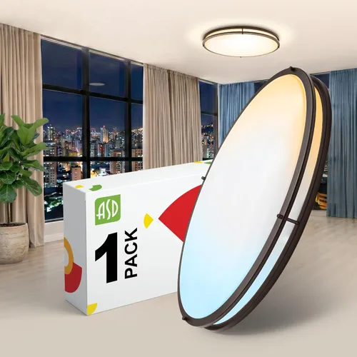 Miniatura 69 de ASD Lámpara LED de techo de montaje empotrado de 18 pulgadas, interruptor de 28 W, 100-277 V, 2750 lúmenes, 3000 K/4000 K/5000 K, regulable, Níquel