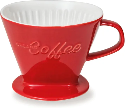 Miniatura 15 de Creano Gotero de café de porcelana, color blanco, cafetera de cono de cerámica, cafetera para bolsas de filtro, tamaño 4, preparación manual fácil