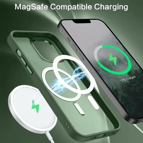 Miniatura 2 de BENTOBEN Funda magnética para iPhone 13 Pro Max, compatible con MagSafe, translúcida mate esmerilada, antihuellas, delgada, a prueba de golpes