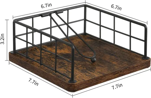 Miniatura 2 de YINMIT Servilletero para Mesa, Servilleteros de Granja con Brazo Ponderado, Servilleteros de Madera Rústicos para Servilletas de Papel