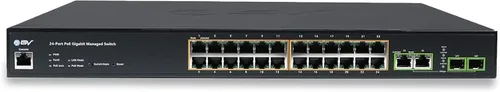 Miniatura 2 de BV -Tech Conmutador administrado Gigabit PoE+ de 24 puertos con 2 Ethernet y 2 enlaces ascendentes SFP Alto rendimiento, cumple con NDAA