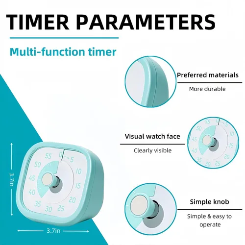 Miniatura 3 de Temporizador visual para niños, temporizador de tiempo, temporizador de 60 minutos para niños para aula, oficina en casa, temporizador de cuenta