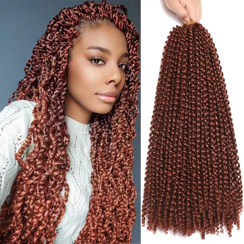 Miniatura 7 de Cabello Passion Twist de 18 pulgadas, 1 paquete de cabello Passion Twist de ganchillo, cabello de ganchillo Water Wave (18 pulgadas (paquete de 1)