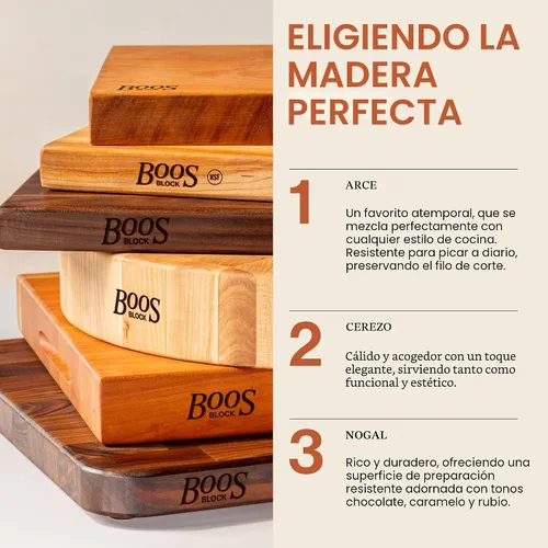 Miniatura 6 de Tabla de corte John Boos Chop-N-Slice de 12 x 8 x 1 pulg, junta de corte profunda