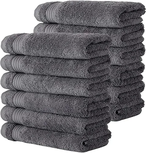 Miniatura 43 de Classic Turkish Towels CTT - Juego de 12 paños de primera calidad, 100% algodón turco, altamente absorbentes y de secado rápido, toallas faciales