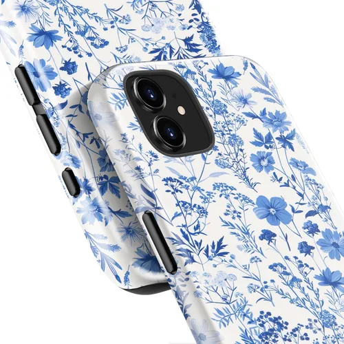 Miniatura 5 de Funda para iPhone 12 Mini, compatible con carga inalámbrica, protección de doble capa con elegante diseño de flores silvestres, silicona suave +