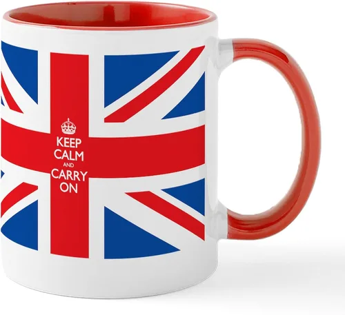 Miniatura 52 de CafePress Born American, British By Hea Taza de café de cerámica de 11 oz (11.0 fl oz)