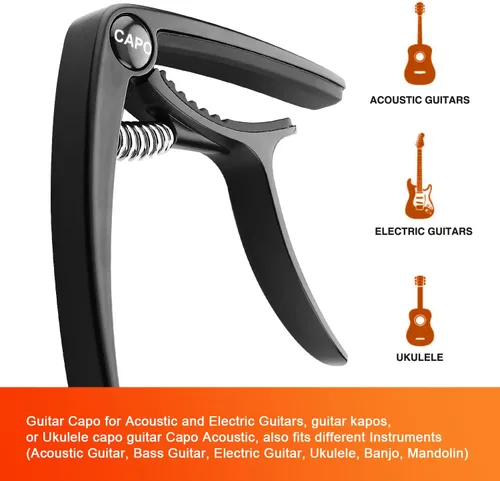 Miniatura 3 de Cejilla de guitarra acústica y eléctrica - Cejillas de guitarra de 6 cuerdas
