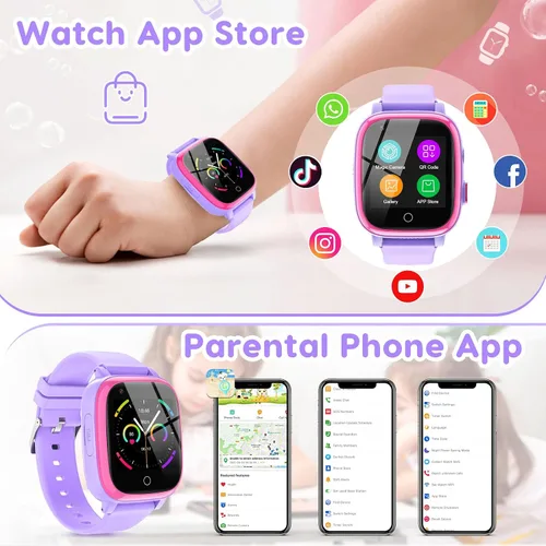 Miniatura 3 de cjc Reloj inteligente 4G para niños con rastreador GPS, aplicable globalmente, mensajes de texto y llamadas, reloj para niños de 4 a 12 años