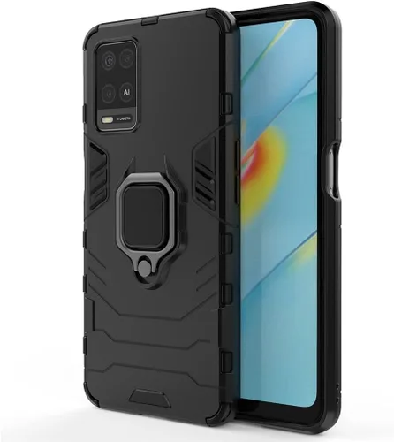 Miniatura 5 de Compatible con Oppo A54 4G, funda Oppo A55 4G, soporte de anillo de metal, parachoques duro a prueba de golpes