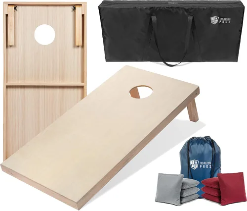 Miniatura 66 de Tailgating Pros Tablas para juego de cornhole - 4 x 2 pies y 3 x 2 pies. Juego de cornhole con estuche de transporte y juego de 8 bolsas de maíz