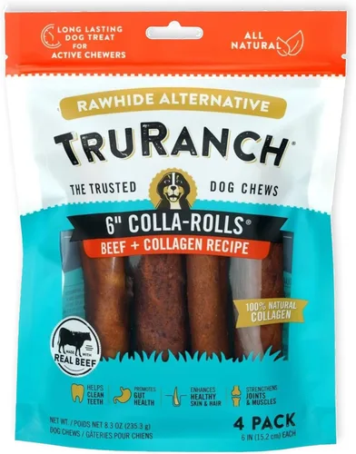 Miniatura 9 de TRURANCH Rollos de colágeno – Rollos de colágeno de 6 pulgadas para perros – Apoyo saludable para las articulaciones de larga duración – Alternativa