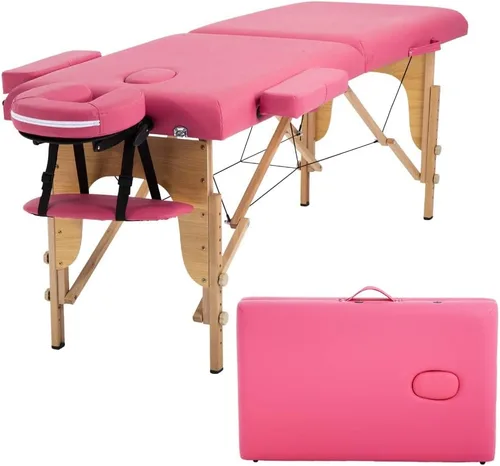 Miniatura 8 de Mesa de masaje portátil, cama de masaje para spa de altura ajustable, 77 pulgadas de largo x 28 pulgadas de ancho, plegable en 2, hecha