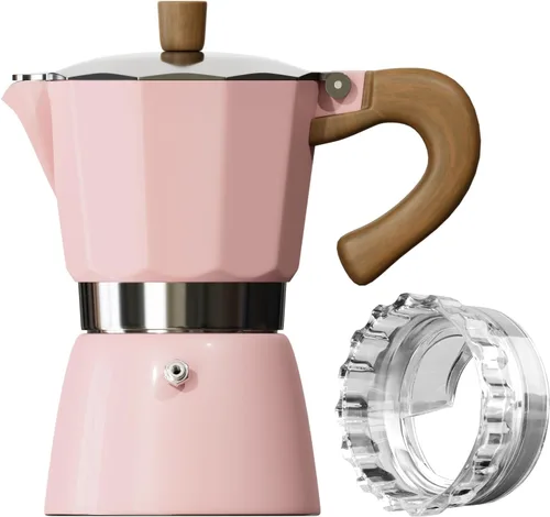 Miniatura 18 de ShanSon Moka Pot - Cafetera de café expreso de 3 tazas de 5 onzas, cafetera italiana manual cubana, cafetera italiana espresso greca para capuchino