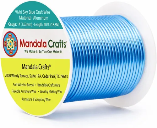 Miniatura 363 de Mandala Crafts - Alambre de aluminio anodizado de 8 calibre para hacer joyas - 9.75 m de alambre flexible negro colorido - Flexible para bonsái