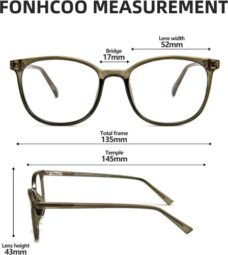 Miniatura 4 de FONHCOO - Lentes con bloqueo de luz azul de moda, redondos, TR90, transparentes, gafas anti UV para computadora para mujeres y hombres Verde oscuro