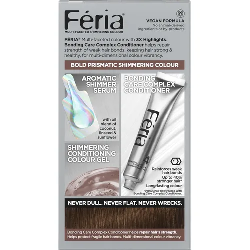Miniatura 3 de L'Oreal Paris Feria - Tinte permanente multifacético y brillante, 60 Crystal Brown (castaño claro), paquete de 1 60 marrón claro