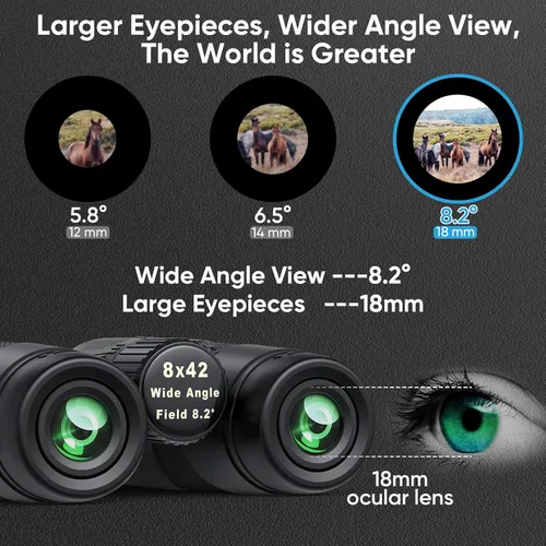 Miniatura 4 de Binoculares para adultos para observación de aves – Timorn HD 8x42 Birding Binocular para adultos de alta potencia con adaptador de teléfono Trípode