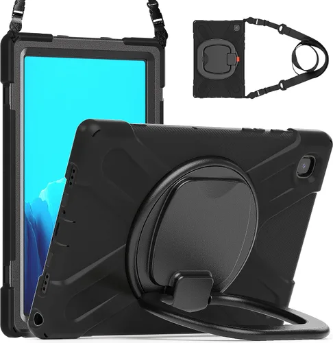 Miniatura 165 de 360 Rotation Case for Galaxy Tab ActivePro/Tab Active4 Pro/Active 5 Pro 10.1" Sturdy Cover Rotate Ring Stand Shoulder Carrying Strap Hand Strap