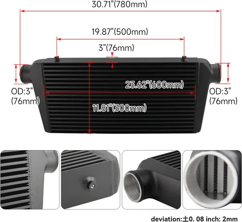 Miniatura 6 de Kit de intercooler para Nissan Skyline GT-R R32 HCR32 HNR32 RB20DET; R33 ECR33 GTS RB25DET; R34 ER34 GTT RB25DET, 1989-2001 Bolt On