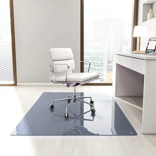 Miniatura 16 de [Vidrio templado] Tapete para silla de vidrio de 40 x 80 pulgadas, tapete para silla de oficina de 1/5 pulgadas de grosor para alfombra o suelo