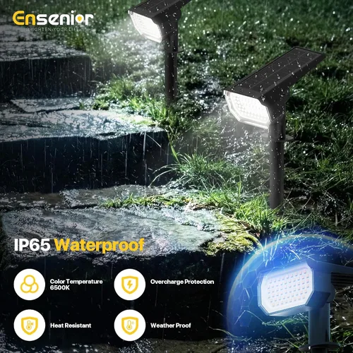 Miniatura 4 de Ensenior Focos solares para exteriores, 56 LEDs con brillo ajustable, 6500K, luces solares LED de jardín, iluminación de paisaje para Halloween
