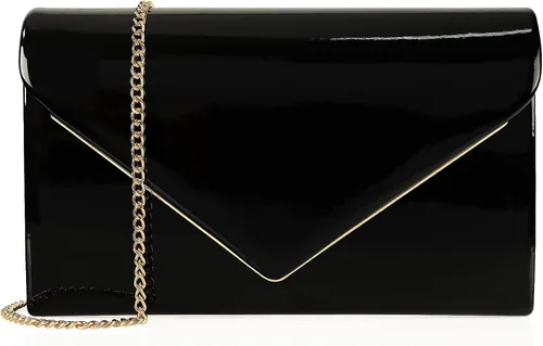 MOJISOLO Bolsos de mano de noche para mujer, para cóctel, graduación, boda, fiesta, charol, elegante bolso plegable