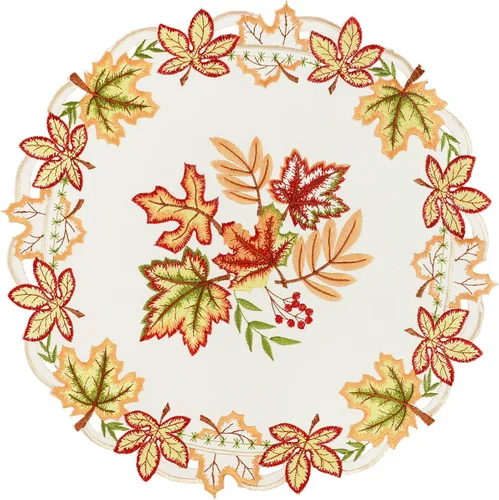 Miniatura 7 de Camino de mesa de hojas de arce de Acción de Gracias para decoraciones de otoño u otoño, bordado (13 x 54 pulgadas)