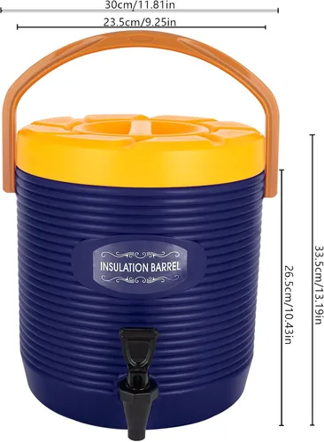 Miniatura 3 de Dispensador aislado de bebidas de acero inoxidable de 13 litros/3.4 galones, dispensador de bebidas frías y calientes con mango y grifo, dispensador