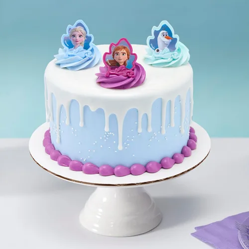 Miniatura 2 de DecoPac Anillos Frozen II, decoraciones de cupcakes con Elsa, Anna y Olaf para celebraciones de cumpleaños y Navidad, paquete de 24