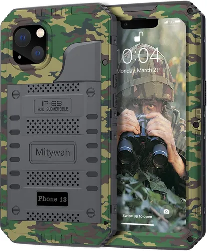 Miniatura 118 de Mitywah Funda impermeable para iPhone 7/iPhone 8 / iPhone SE 2020, funda de metal resistente de grado militar, protección de cuerpo completo