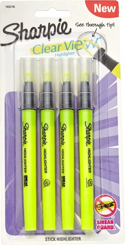 Miniatura 8 de Sharpie Clear View 1950746 - Resaltador en barra, amarillo, paquete de 12