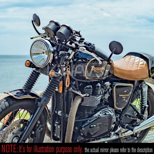 Miniatura 7 de KiWAV Magazi Eclipse - Espejos redondos para motocicleta, color negro, compatible con Indian Scout Bobber 2-Negro