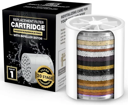 Miniatura 11 de AquaHomeGroup - Cartucho de repuesto para filtro de ducha premium de 20 etapas con hélice giratoria, paquete de 4 (sin carcasa) - Reemplazo de 20