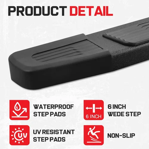 Miniatura 4 de Estribos de 6 pulgadas compatibles con Chevy Silverado/Gmc Sierra 1500 Crew Cab 2019-2026, Silverado/Sierra 2500hd 3500hd Crew Cab 20-26, dos tapas