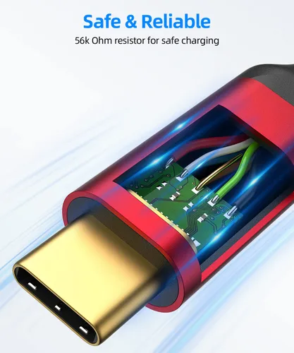 Miniatura 5 de SUNGUY - Cable USB C 10Gbps 3.1 Gen 2, [1,5 m], USB A a USB C, 3A de carga rápida, para Android Auto, Cable USB C CarPlay, compatible con iPhone Rojo