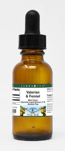 Extracto líquido de glicerita de valeriana e hinojo (1:5) - Sabor a menta (1 oz, ZIN: 523140)